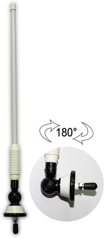 Herdio Waterproof Marine Radio Antenna 3.0mm Connector Rubber Duck Dipole Flexible Mast FM AM Antenna for Boat Car ATV UTV RZR SPA in Kuwait