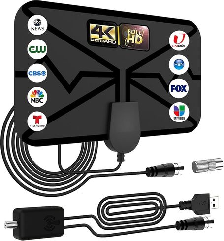 TV Antenna Digital Antenna for TV 2023 Newest Portable HD Antenna Indoor Support 4K 1080p for All Older/Smart TV Smart 360°Signal Reception Switch Amplifier Signal Booster -16.5 ft Coax HDTV Cable in Saudi Arabia