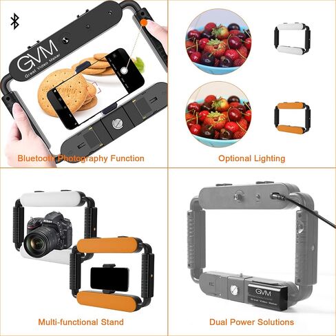 GVM Great Video Maker LED Ring Light 5600K Selfie Light, Smartphone Video Rig & Phone Video Stabilizer for Camera, Smartphone, Makeup, YouTube Setup, Self-Portrait Shooting with Bluetooth in Saudi Arabia