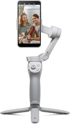 DJI OM 4 - مثبت جيمبال للهواتف الذكية ثلاثي المحاور مع قبضة وحامل ثلاثي القوائم ومثبت جيمبال مثالي لمدونات الفيديو واليوتيوب والفيديو المباشر ومثبت الهاتف المتوافق مع iPhone وAndroid in Kuwait