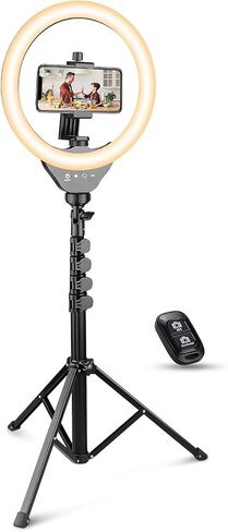 UBeesize 10’’ Ring Light with Tripod, Selfie Ring Light with 62’’ Tripod Stand, Light Ring for Video Recording ＆ Live Streaming(YouTube, Instagram, TIK Tok), Compatible with Phones and Cameras in Saudi Arabia