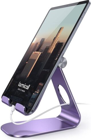 Lamicall iPad Stand Adjustable Tablet Holder, Sturdy Aluminum, Multi-Angle | Dock Stand for 4-13" iPad Pro Air Mini Kindle Tab Switch, All Aluminum Metal, Multi-Angle, Sturdy, Office Desk Accessories in Kuwait