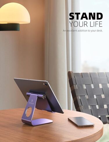 Lamicall iPad Stand Adjustable Tablet Holder, Sturdy Aluminum, Multi-Angle | Dock Stand for 4-13" iPad Pro Air Mini Kindle Tab Switch, All Aluminum Metal, Multi-Angle, Sturdy, Office Desk Accessories in Kuwait
