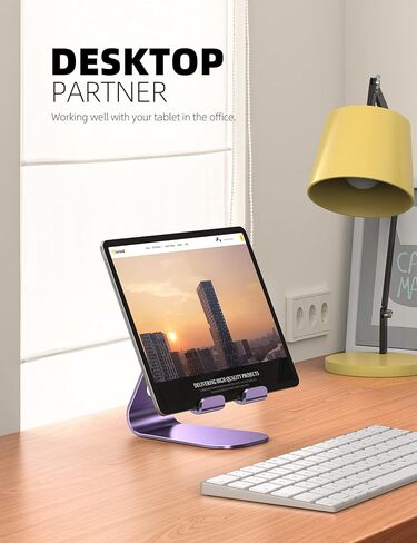Lamicall iPad Stand Adjustable Tablet Holder, Sturdy Aluminum, Multi-Angle | Dock Stand for 4-13" iPad Pro Air Mini Kindle Tab Switch, All Aluminum Metal, Multi-Angle, Sturdy, Office Desk Accessories in Kuwait