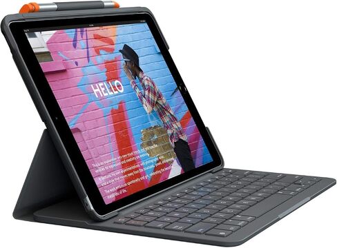 Logitech Combo Touch Keyboard Case Oxford Gray for iPad Air (4th gen - 2020 | 5th gen - 2022) Crayon Orange Digital Pencil for All iPads (2018 Releases and Later) in Kuwait