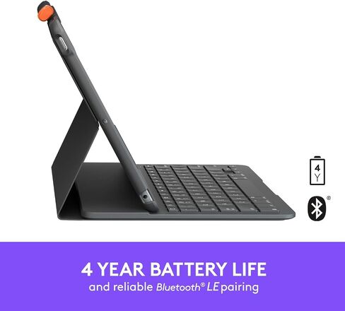 Logitech Combo Touch Keyboard Case Oxford Gray for iPad Air (4th gen - 2020 | 5th gen - 2022) Crayon Orange Digital Pencil for All iPads (2018 Releases and Later) in Kuwait