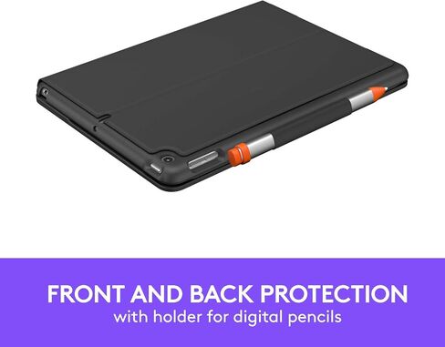 Logitech Combo Touch Keyboard Case Oxford Gray for iPad Air (4th gen - 2020 | 5th gen - 2022) Crayon Orange Digital Pencil for All iPads (2018 Releases and Later) in Kuwait