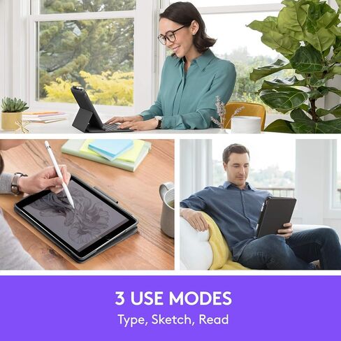 Logitech Combo Touch Keyboard Case Oxford Gray for iPad Air (4th gen - 2020 | 5th gen - 2022) Crayon Orange Digital Pencil for All iPads (2018 Releases and Later) in Kuwait
