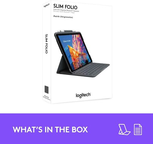 Logitech Combo Touch Keyboard Case Oxford Gray for iPad Air (4th gen - 2020 | 5th gen - 2022) Crayon Orange Digital Pencil for All iPads (2018 Releases and Later) in Kuwait