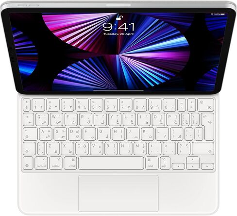 Apple Magic Keyboard: iPad Keyboard case for iPad Pro 11-inch (1st, 2nd, 3rd, 4th gen) and iPad Air (4th, 5th gen, and M2), Great Typing Experience, Built-in trackpad, US English - White in Kuwait