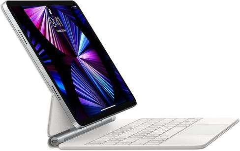 Apple Magic Keyboard: iPad Keyboard case for iPad Pro 11-inch (1st, 2nd, 3rd, 4th gen) and iPad Air (4th, 5th gen, and M2), Great Typing Experience, Built-in trackpad, US English - White in Kuwait