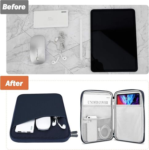 MoKo 9-11 Inch Tablet Sleeve Bag Carrying Case with Accessory Pocket | Fits iPad Air 11-inch M4, iPad Pro 11-inch M5, iPad A16 11-inch, iPad 10/9/8/7th and Tab S9/S8 11-inch, Dark Gray in Kuwait