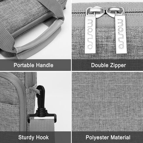 MOSISO Vertical Tablet Sleeve Case Compatible with iPad Pro 12.9 inch M2 & M1 (6th/5th/4th/3rd Gen) 2022-2018,Surface Pro 12.3 inch X/7/6/5/4/3/2/1,Shoulder Bag Front Raised & Horizontal Pocket, Black in Kuwait