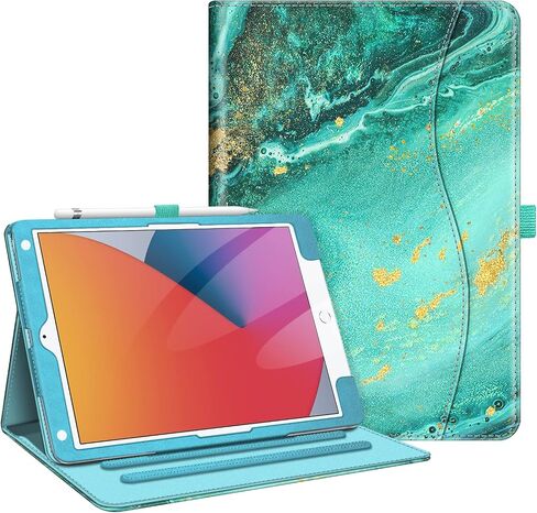 Fintie Multi-Angle Viewing Case for iPad 9th/8th/7th Generation 10.2 Inch | Vegan Leather Folio Stand Cover, Pencil Holder & Storage Pocket, Corner Protection, Auto Wake/Sleep, Purple in Kuwait