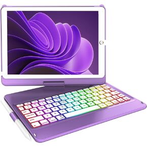 GGH Keyboard Case for iPad 10.2 Inch 9th/8th/7th Gen, Purple in Kuwait