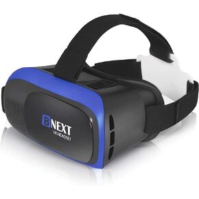 VR Headset Compatible with iPhone & Android Phone - VR Headset for Phone - Universal Virtual Reality Goggles for Kids and Adults - Cell Phone VR Headsets - VR Headset for iPhone (Blue) in Saudi Arabia