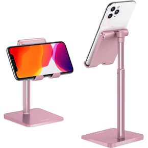 OMOTON CA02 Cell Phone Stand with Charging Hole for Desk Lightweight Silver | Fits iPhone 17/Samsung Galaxy 4-7" · Hands-Free Call · Gaming · Live Streaming · Compact Portable for Travel, Office, Home in Saudi Arabia