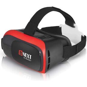 VR Headset Compatible with iPhone & Android - Universal Virtual Reality Goggles for Kids & Adults - Virtual Reality Headset for Kids - Your Best Mobile Games 360 Movies w/New 3D VR for iPhone (Red) in Saudi Arabia