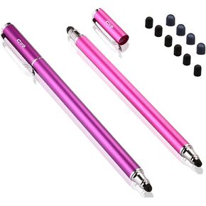 (2 Pcs)[0.18-inch Fine Tip ] Stylus Touch Screen Pens 5.5" L Perfect for Drawing Writing Gaming Compatiable with Apple iPad iPhone Samsung Tablets and All Other Touch Screens