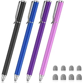 METRO Stylus Pen for Touchscreen - High Sensitivity Capacitive Switch Stylus Fiber Tips 2 in 1 Universal Stylus Pens for iPad iPhone Tablet Android Chromebook Switch 2 All Touch Screens (8 Extra Tips) in Kuwait