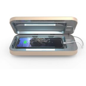 مطهر الهاتف الخلوي PhoneSoap 3 بالأشعة فوق البنفسجية وصندوق شاحن الهاتف الخليوي العالمي المزدوج | براءة اختراع وثبت سريريًا معقم ضوء الأشعة فوق البنفسجية بدرجة 360 درجة | يطهر ويشحن جميع الهواتف (أسود) in Kuwait