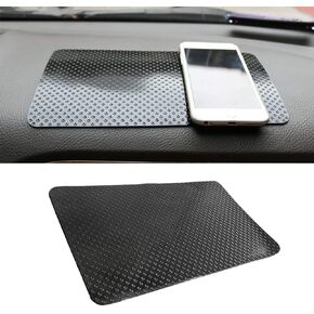 Car Dashboard Anti-Slip Rubber Pad, 10.6 x 5.9 Universal Non-Slip Car Magic Dashboard Sticky Adhesive Mat for Phones Sunglasses Keys Electronic Devices and More Use (Black/Car Texture)