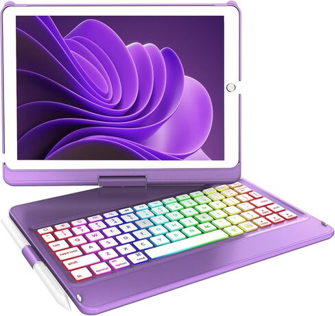 GGH Keyboard Case for iPad 10.2 Inch 9th/8th/7th Gen, Purple in Kuwait