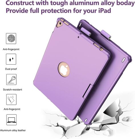 GGH Keyboard Case for iPad 10.2 Inch 9th/8th/7th Gen, Purple in Kuwait