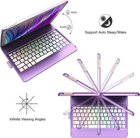 GGH Keyboard Case for iPad 10.2 Inch 9th/8th/7th Gen, Purple in Kuwait