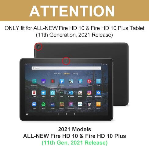 حافظة لوحة مفاتيح KVAGO لجهاز Fire HD 10 وFire HD 10 Plus Tablet (الجيل الحادي عشر) 2021 مقاس 10.1 بوصة، لوحة مفاتيح بلوتوث قابلة للفصل مع إضاءة خلفية بـ 7 ألوان، غطاء فوليو ذكي واقٍ من جلد البولي يوريثان، ذهبي in Kuwait