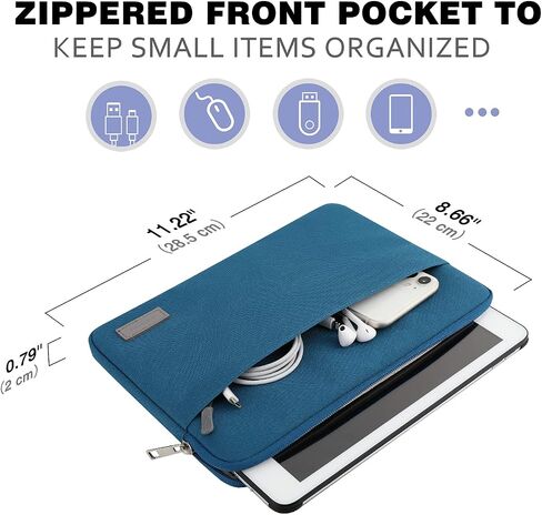 MoKo 7-8 Inch Tablet Sleeve Bag | Tablet Carrying Case Fits iPad Mini A17 Pro/6/5/4/3/2, Black & Gray in Kuwait