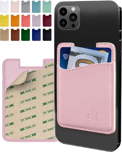 Premium Leather Phone Card Holder - Stick On Wallet for iPhone and Android Smartphones - Minimalist Style with Non-Slip Lining Secures Up to 3 Cards Kangaroo in Saudi Arabia