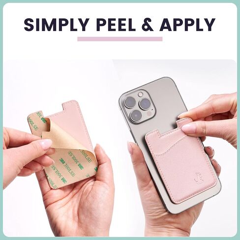 Premium Leather Phone Card Holder - Stick On Wallet for iPhone and Android Smartphones - Minimalist Style with Non-Slip Lining Secures Up to 3 Cards Kangaroo in Saudi Arabia