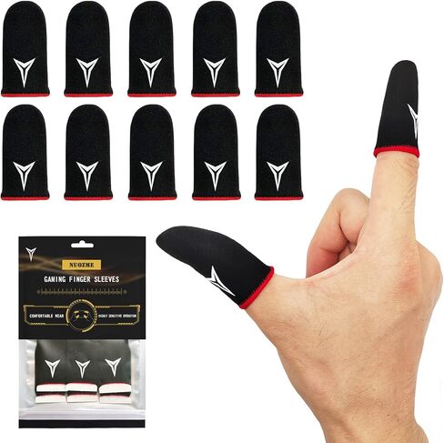 6 PCS Red Edge Mobile Phone Gaming Finger Sleeves Gloves | Compatible with All Touchscreen Devices, 0.15mm Superconducting Nanofibers, Smooth Feel, Anti-Sweat, Extremely Thin in Kuwait