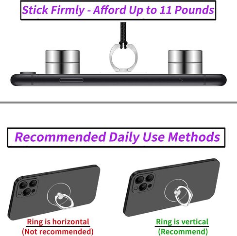 Transparent Clear Phone Ring Grips Holder Kickstand, Finger Ring Stand for Cell Phone Tablet Case Accessories(Round-Clear) (1) in Saudi Arabia