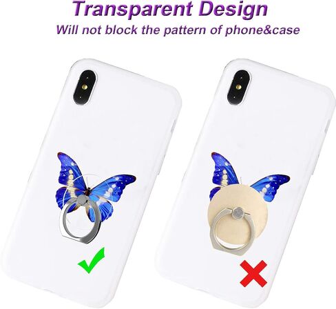 Transparent Clear Phone Ring Grips Holder Kickstand, Finger Ring Stand for Cell Phone Tablet Case Accessories(Round-Clear) (1) in Saudi Arabia