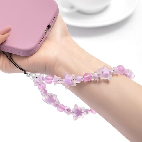 Fechdoo Cell Wrist Strap Cute Phone Chain, Phone Lanyard Clay Beaded Charm Chain, Phone Charm Accessories Cute Lightweight Women in Saudi Arabia