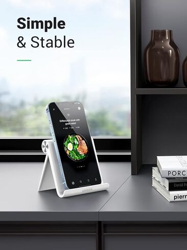 UGREEN Cell Phone Stand Holder for Desk Adjustable Compatible with iPhone 13 12 Pro Max 11 SE XS XR 8 Plus 6 7 Galaxy Note20 S20 S10 S9 S8 Foldable Black in Kuwait