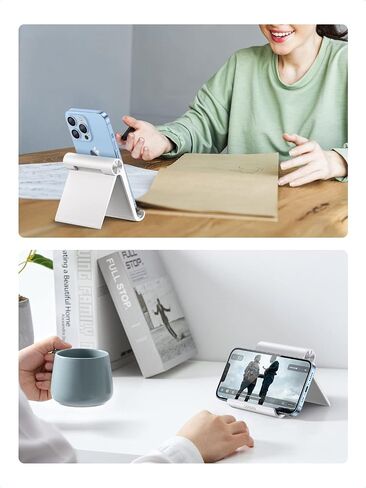 UGREEN Cell Phone Stand Holder for Desk Adjustable Compatible with iPhone 13 12 Pro Max 11 SE XS XR 8 Plus 6 7 Galaxy Note20 S20 S10 S9 S8 Foldable Black in Kuwait
