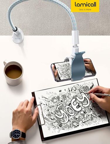 سرير حامل هاتف Lamicall Gooseneck - [أحدث مضفر من النايلون] ذراع مرن، الطول الإجمالي 38 بوصة، مشبك مشبك قابل للتعديل 360 درجة، حامل تثبيت للهاتف الخلوي العلوي للسرير، المكتب، الهاتف المحمول 4-7 بوصة in Kuwait