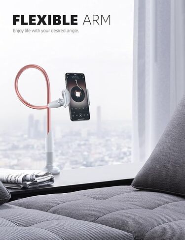 Lamicall Gooseneck Bed Phone Holder 33.4" Full Adjustable Flexible Arm | Fast Install, Full Adjustable, Stable Flexible Long Arm, Bedside Multipurpose Holder for 4-7" Phone, iPhone 17 Pro Max Air in Kuwait