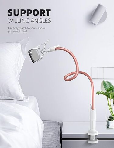 Lamicall Gooseneck Bed Phone Holder 33.4" Full Adjustable Flexible Arm | Fast Install, Full Adjustable, Stable Flexible Long Arm, Bedside Multipurpose Holder for 4-7" Phone, iPhone 17 Pro Max Air in Kuwait