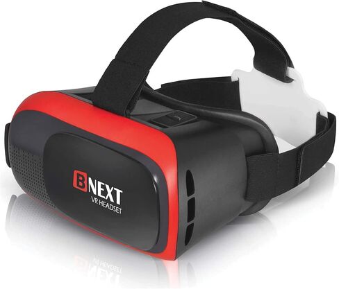 سماعة رأس VR متوافقة مع أجهزة iPhone وAndroid - نظارات الواقع الافتراضي العالمية للأطفال والكبار - أفضل ألعاب الهاتف المحمول 360 فيلمًا مع نظارات الواقع الافتراضي ثلاثية الأبعاد الجديدة الناعمة والمريحة (أحمر) in Saudi Arabia