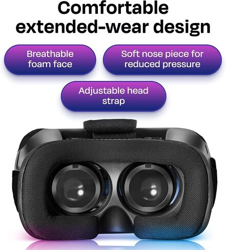 سماعة رأس VR متوافقة مع أجهزة iPhone وAndroid - نظارات الواقع الافتراضي العالمية للأطفال والكبار - أفضل ألعاب الهاتف المحمول 360 فيلمًا مع نظارات الواقع الافتراضي ثلاثية الأبعاد الجديدة الناعمة والمريحة (أحمر) in Saudi Arabia