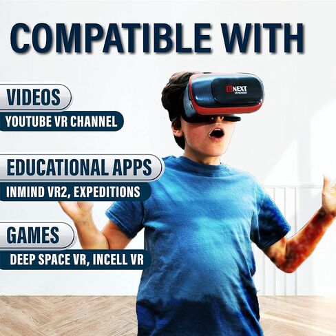 سماعة رأس VR متوافقة مع أجهزة iPhone وAndroid - نظارات الواقع الافتراضي العالمية للأطفال والكبار - أفضل ألعاب الهاتف المحمول 360 فيلمًا مع نظارات الواقع الافتراضي ثلاثية الأبعاد الجديدة الناعمة والمريحة (أحمر) in Saudi Arabia