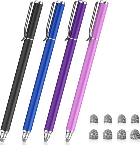 METRO Stylus Pen for Touchscreen - High Sensitivity Capacitive Switch Stylus Fiber Tips 2 in 1 Universal Stylus Pens for iPad iPhone Tablet Android Chromebook Switch 2 All Touch Screens (8 Extra Tips) in Kuwait