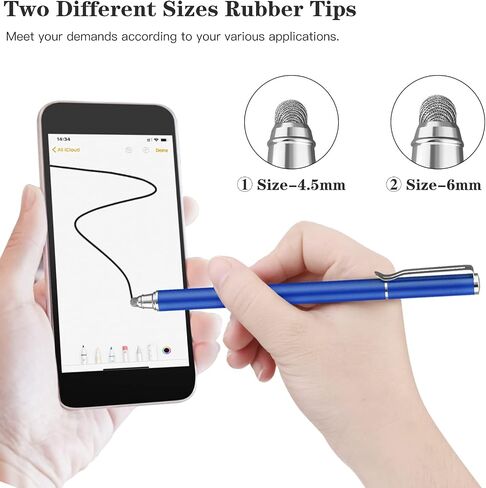METRO Stylus Pen for Touchscreen - High Sensitivity Capacitive Switch Stylus Fiber Tips 2 in 1 Universal Stylus Pens for iPad iPhone Tablet Android Chromebook Switch 2 All Touch Screens (8 Extra Tips) in Kuwait