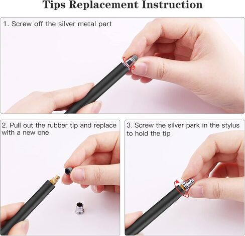 METRO Stylus Pen for Touchscreen - High Sensitivity Capacitive Switch Stylus Fiber Tips 2 in 1 Universal Stylus Pens for iPad iPhone Tablet Android Chromebook Switch 2 All Touch Screens (8 Extra Tips) in Kuwait