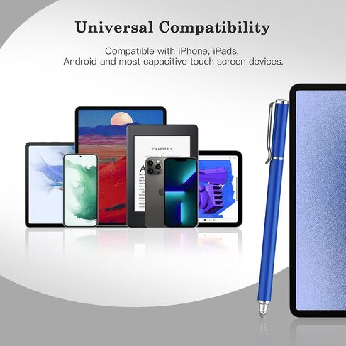 METRO Stylus Pen for Touchscreen - High Sensitivity Capacitive Switch Stylus Fiber Tips 2 in 1 Universal Stylus Pens for iPad iPhone Tablet Android Chromebook Switch 2 All Touch Screens (8 Extra Tips) in Kuwait