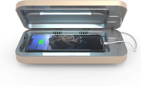 مطهر الهاتف الخلوي PhoneSoap 3 بالأشعة فوق البنفسجية وصندوق شاحن الهاتف الخليوي العالمي المزدوج | براءة اختراع وثبت سريريًا معقم ضوء الأشعة فوق البنفسجية بدرجة 360 درجة | يطهر ويشحن جميع الهواتف (أسود) in Kuwait